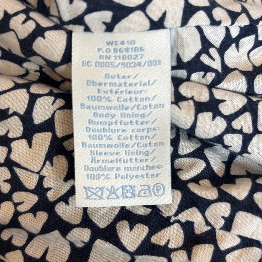 Boden Navy Polka Dot Trench Coat – Cotton – Size 8 - Picture 7 of 7